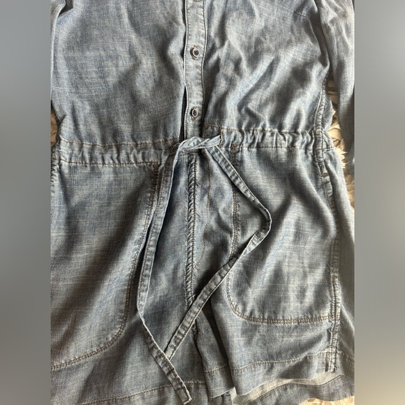 ANTHROPOLOGIE - LEVEL 99 chambray linen blend romper Sz XS/S - Picture 6 of 6